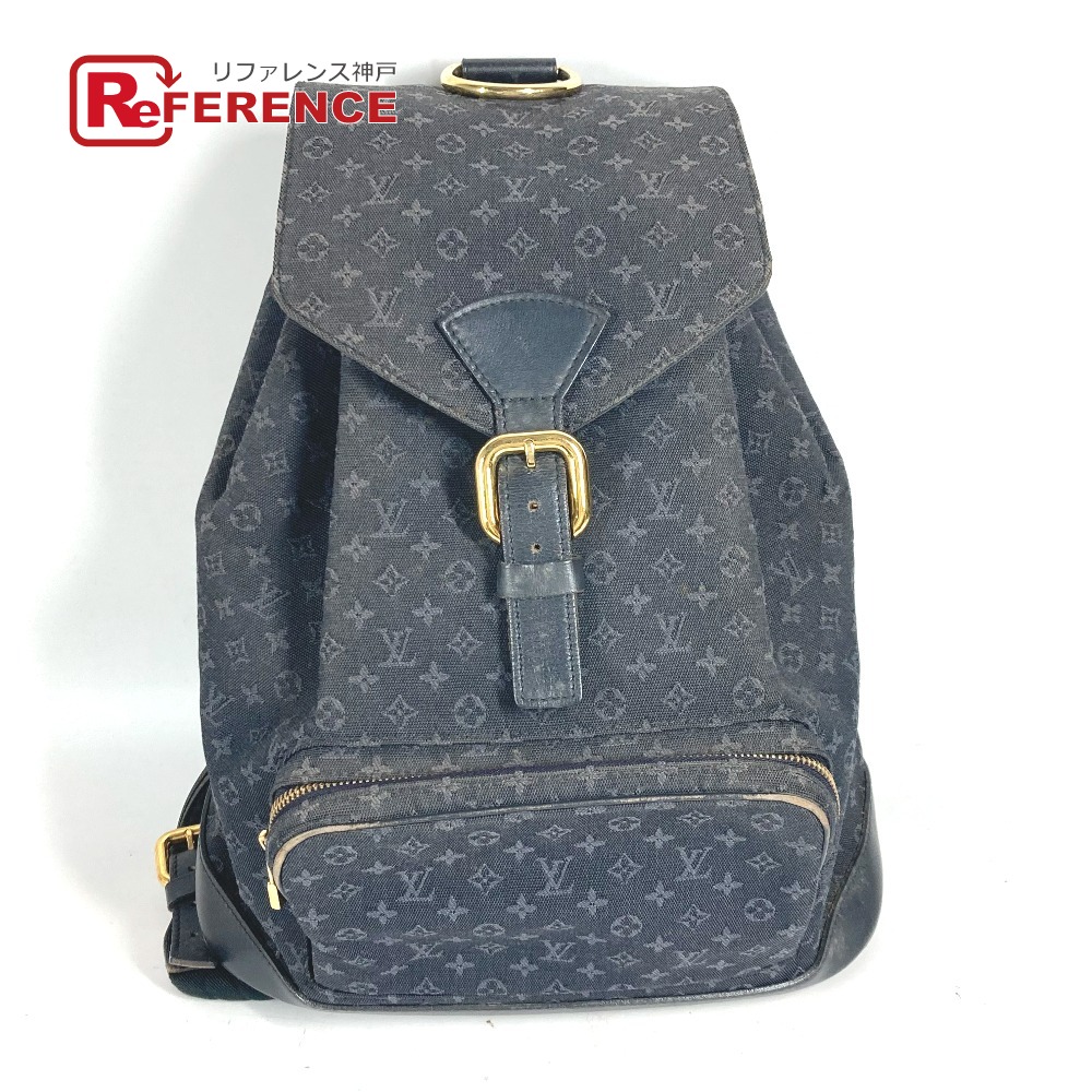 LOUIS VUITTON ルイヴィトン  M92455 モノグラムミニ ジーンズ モン掏摸GM 鞄 うしろ側風呂敷き包み 背嚢 モノグラムジーンズ  レディース 米国海軍 【中古】