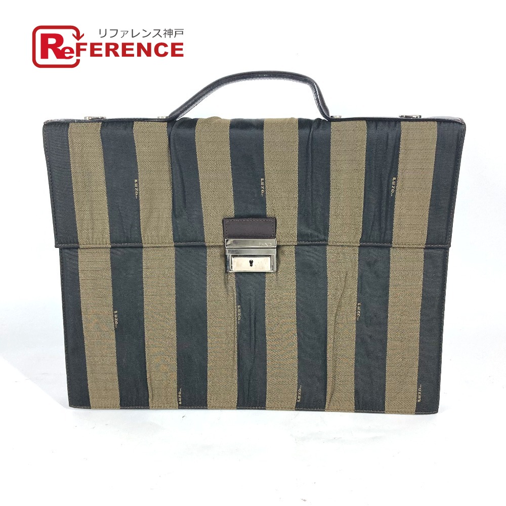 FENDI フェンディ ヴィンテージ ペカン 書類バッグ ブリーフケース ハンドバッグ トートバッグ ビジネスバッグ ナイロン/レザー メンズ ブラウン 【中古】