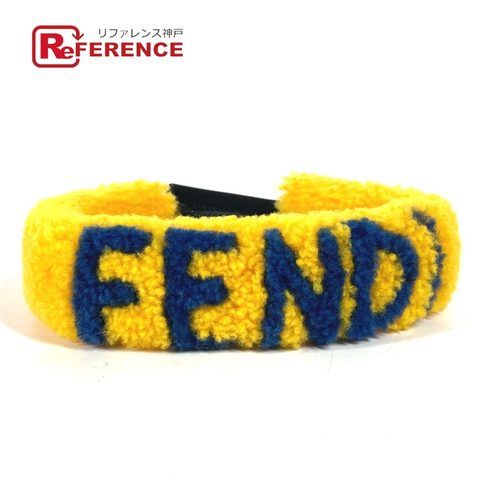 FENDI フェンディ アイウェア サングラス 眼鏡 ロゴ メガネストラップ グラスコード メガネ掛け ボア ストラップ ファー ユニセックス イエロー 未使用 【中古】