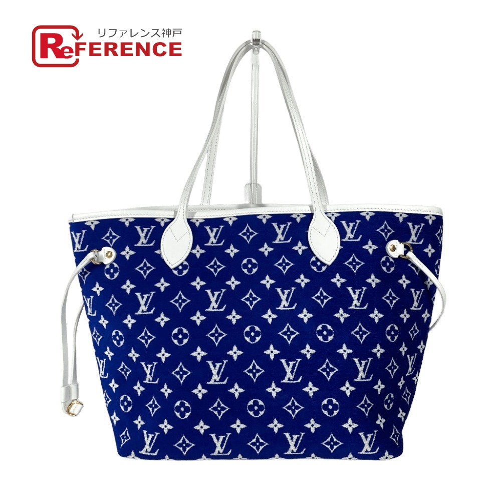 LOUIS VUITTON ルイヴィトン M46620 モノグラムジャカードベルベット ネヴァーフル MM カバン トートバッグ ポーチ付き 肩掛け ショルダーバッグ ベルベット レディース ブルー 未使用 【中古】｜ブランドショップ　リファレンス