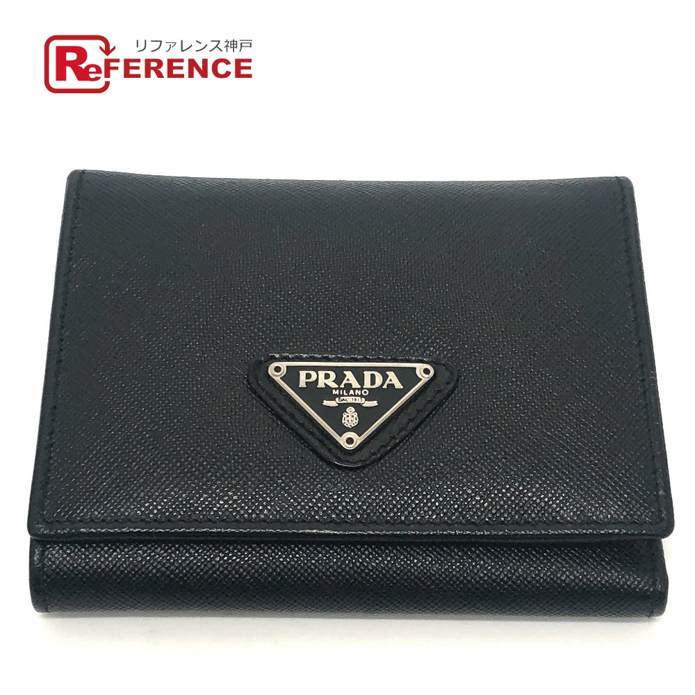 楽天市場】PRADA プラダ 財布 三つ折り財布 ウォレット ブラック