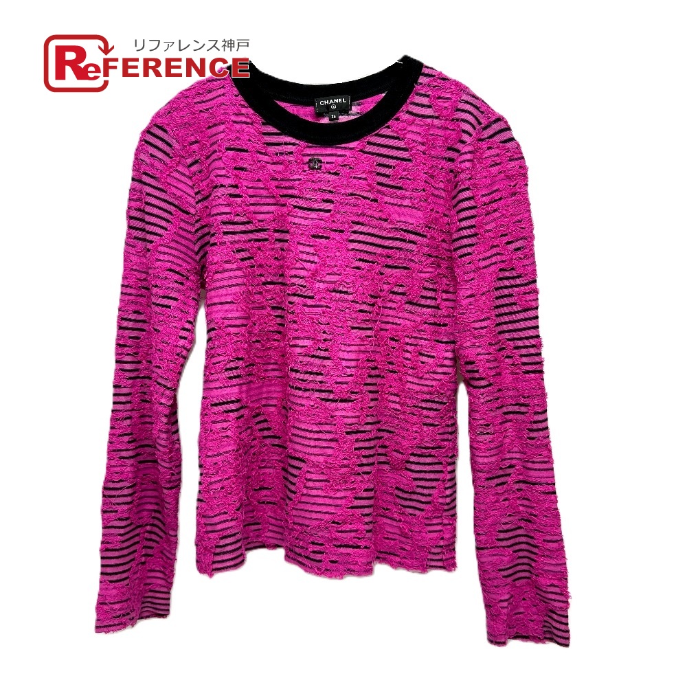 CHANEL シャネル P77487 24AW コットン \u0026 ミックス ファイバー アパレル 長袖シャツ ビスコース レディース ピンク 【中古】