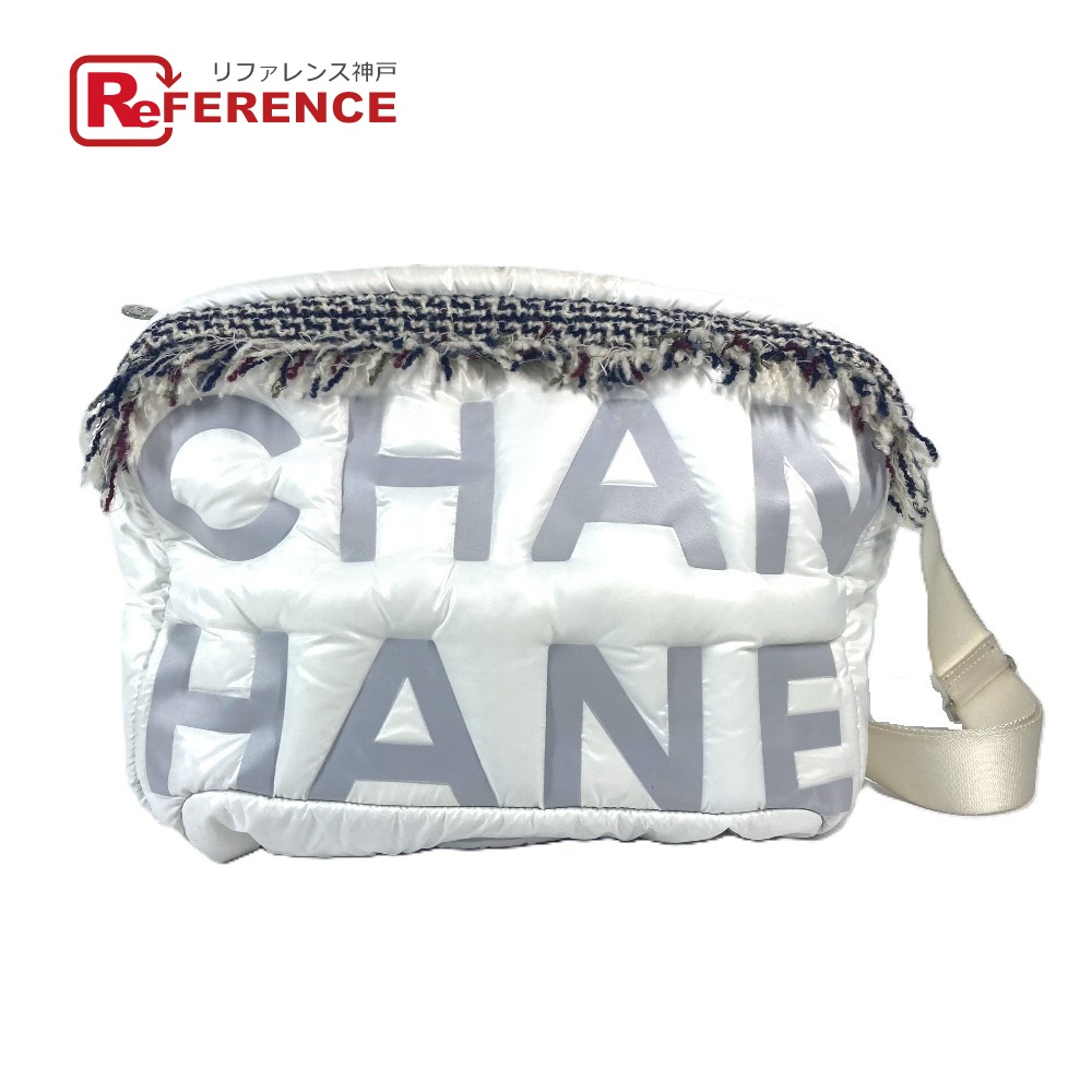 CHANEL シャネル coconeige フリンジ ココネージュ CC ココ ロゴ カバン 斜め掛け ショルダーバッグ ナイロン レディース ホワイト 【中古】