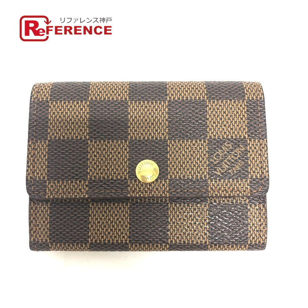 LOUIS VUITTON ルイヴィトン N61930 ポルトモネ・プラ 小銭入れ 財布 ミニウォレット 小物 コインケース ダミエキャンバス レディース エベヌ ブラウン 【中古】