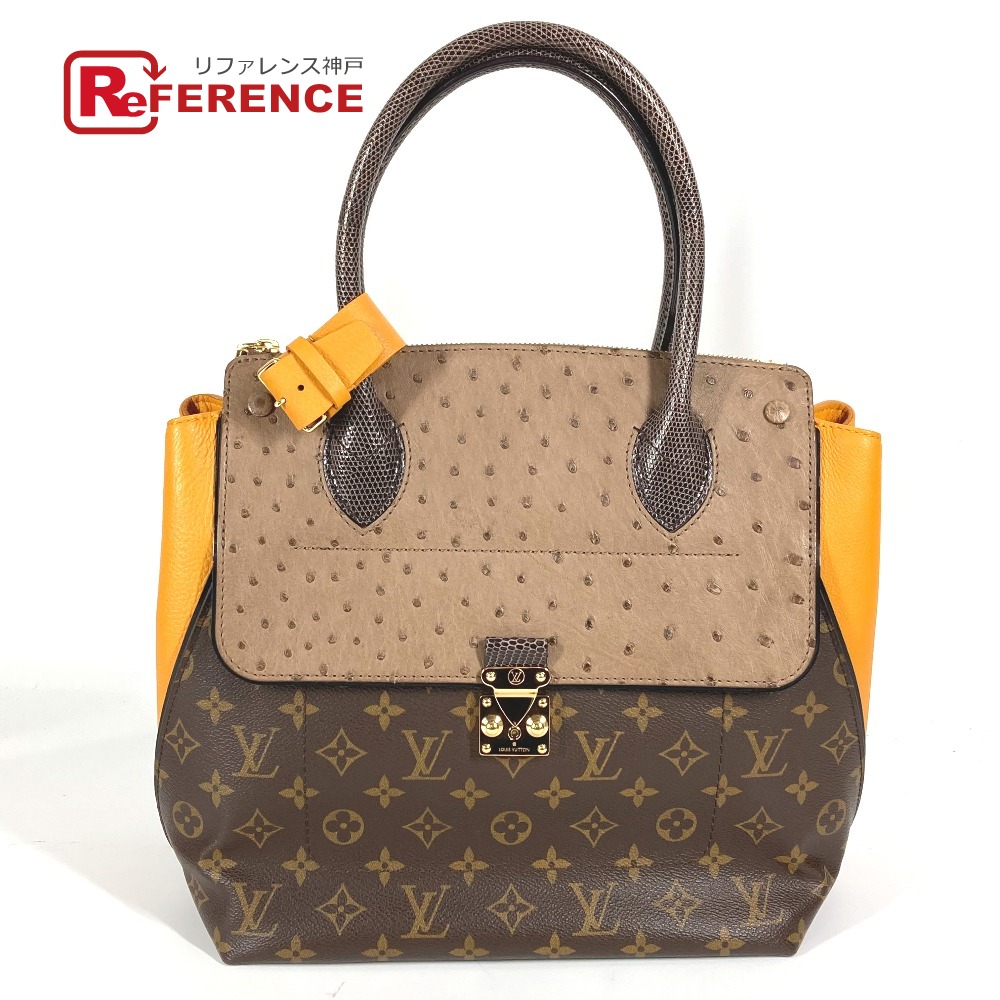 LOUIS VUITTON ルイヴィトン N91285 モノグラムエキゾチック トートPM カバン トートバッグ ハンドバッグ モノグラムキャンバス /オーストリッチ レディース オークル イエロー 【中古】｜ブランドショップ　リファレンス
