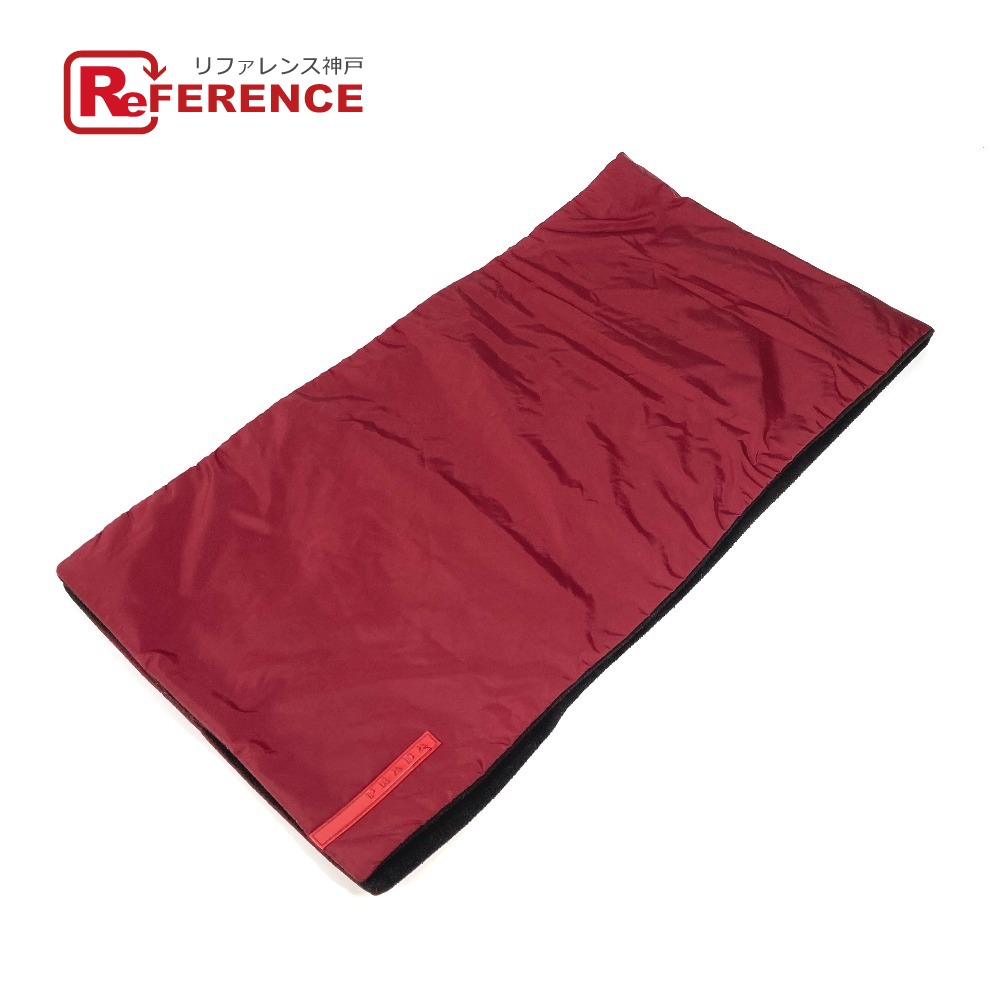 PRADA ロゴ スポーツ バイカラー マフラー ナイロン ブラック プラダ PRADA ロゴ スポーツ バイカラー マフラー ナイロン ブラック