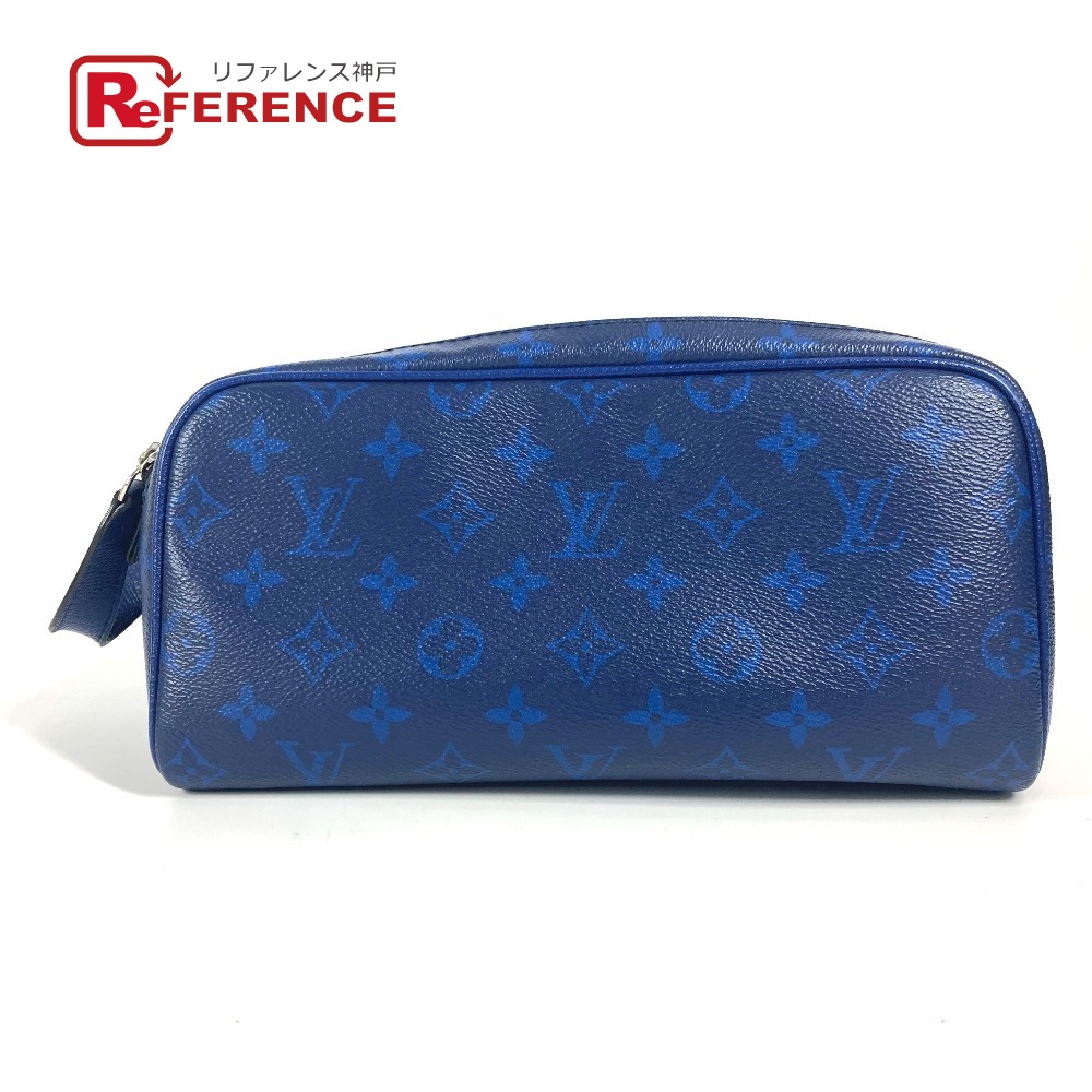 LOUIS VUITTON ルイヴィトン   M30849 タイガラマ ドップ・キット 合切袋 ハンドバック クラッチペダル御徒面子 二番目御徒面子 タイガレザー /モノグラム帆布 ユニ一発やる 青碧 【中古】