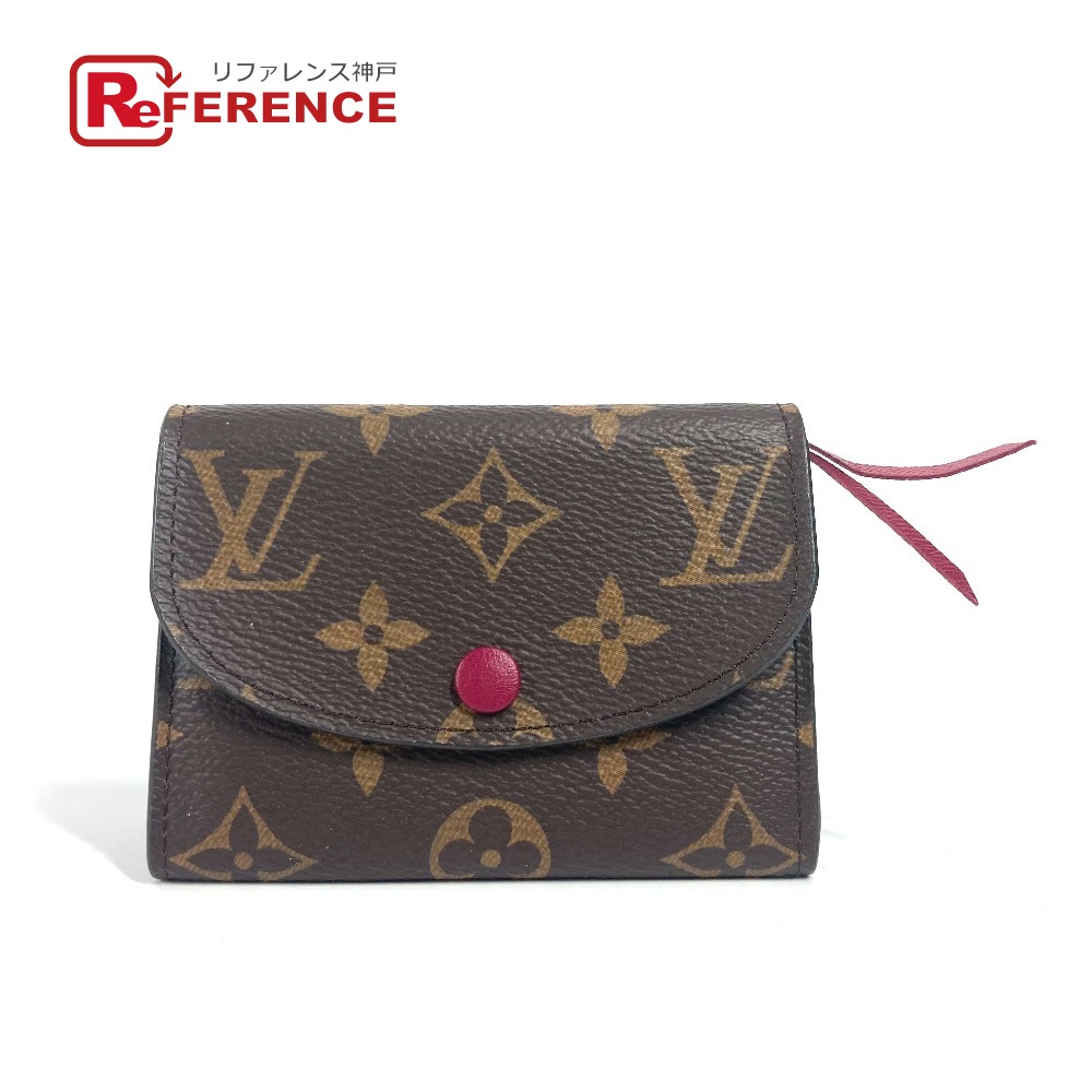 LOUIS VUITTON ルイヴィトン  Ｍ41939 モノグラム ポルトモネ・ロザリ コンパクトウォレット 2つ折り紙入れ モノグラム帆布  ユニ一発やる フューシャ さくら色 【中古】