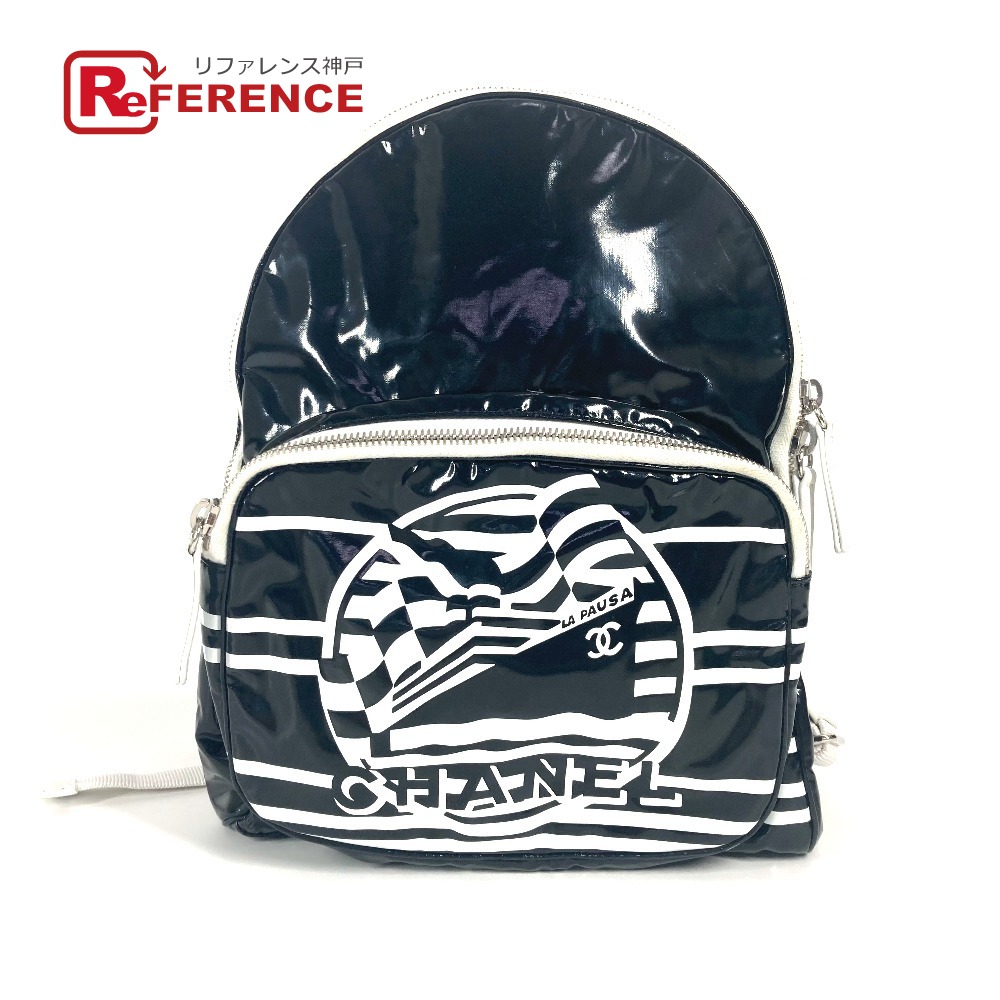 CHANEL シャネル  天使の都市 PAUSA ラパウザ 鞄 うしろ側容器に並べる バイ色合い 背嚢 PVC  レディース 黒いこと 【中古】