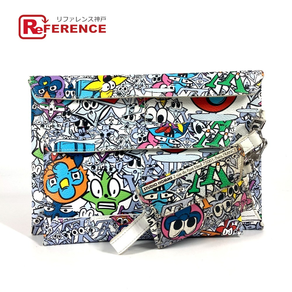 LOUIS VUITTON ルイヴィトン  Ｍ82014 モノグラム 喜歌劇 3重協奏曲 アンヴェロップ  合切袋 袋 二番目御徒面子 同盟罷工一回り付 歌留多容れもの クラッチペダル御徒面子 なめし革/帆布  ユニ一発やる マルチ色つや 【中古】