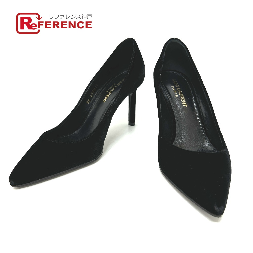 Saint Laurent サンローラン 493828 アパレル靴 パンプス スエード/レザー レディース ブラック 【中古】