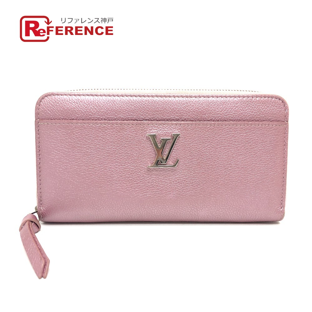 LOUIS VUITTON ルイヴィトン  M69812 ジッピー ロックミー 紙入れ ラウンド ジッパー ロングウォレット 長紙入れ なめし革  レディース メタリックピンク 【中古】