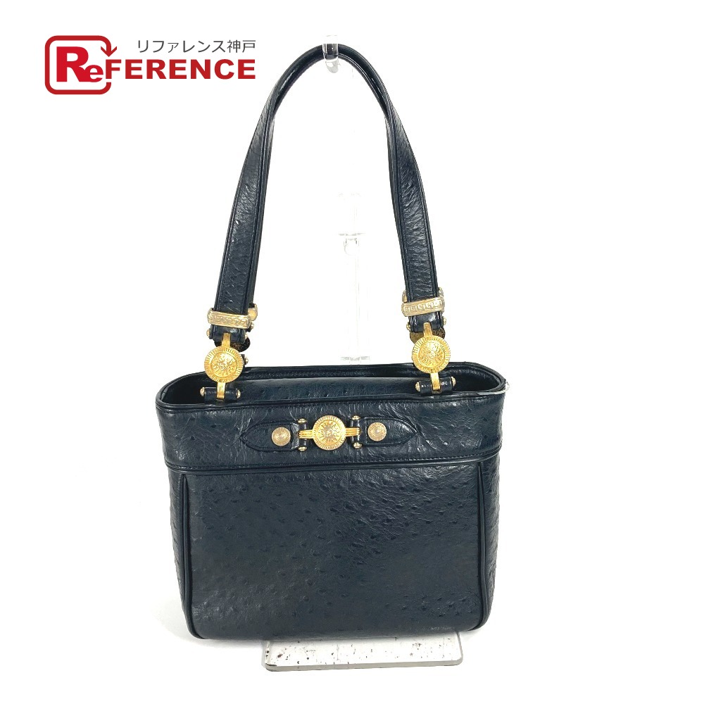 VERSACE ヴェルサーチ ヴィンテージ サンバースト カバン 肩掛け トートバッグ ショルダーバッグ レザー レディース ブラック 【中古】｜ブランドショップ　リファレンス