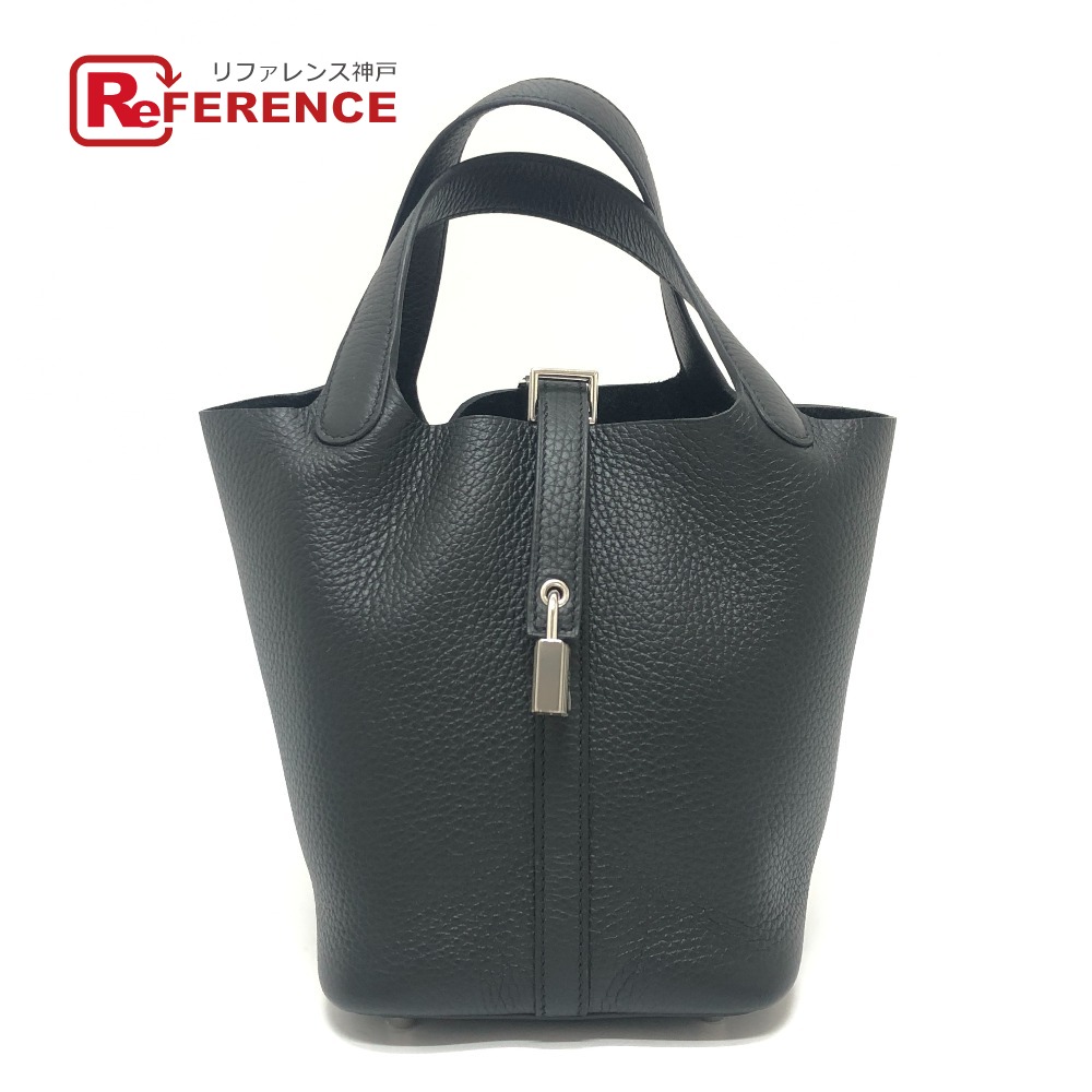 HERMES エルメス W刻 ピコタンロックPM ピコタンロック PM ハンドバック カバン バック ピコタン ハンドバッグ トリヨンクレマンス レディース シルバー金具 ブラック 未使用 【中古】｜ブランドショップ　リファレンス