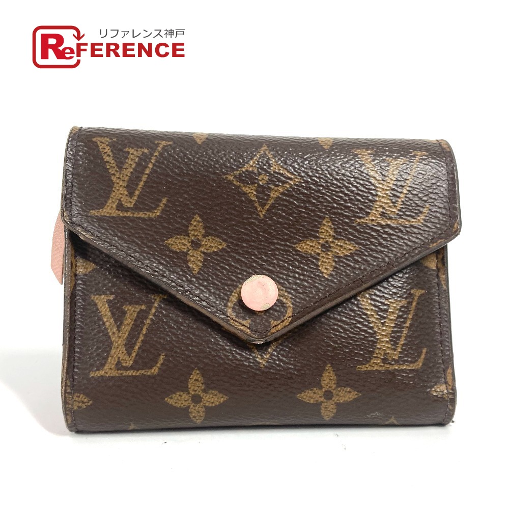 LOUIS VUITTON ルイヴィトン M62360 モノグラム ポルトフォイユ・ヴィクトリーヌ コンパクトウォレット 3つ折り財布 モノグラムキャンバス レディース ローズバレリーヌ ブラウン 【中古】
