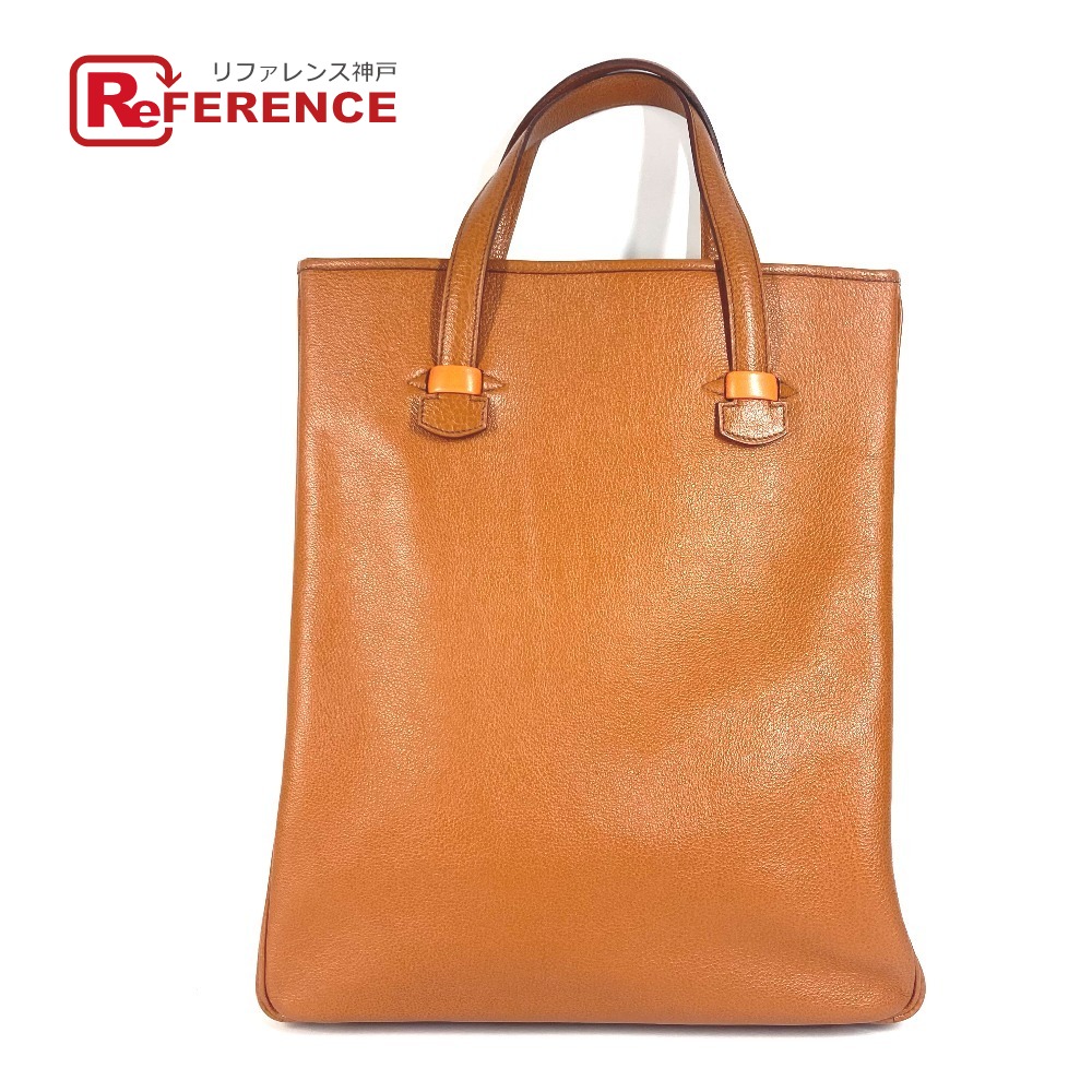 HERMES エルメス  ギャロップ 袋 ショルダーバッグ 肩かけ 縦型 トートバッグ なめし革  ユニ一発やる ゴールド 赤銅色 【中古】