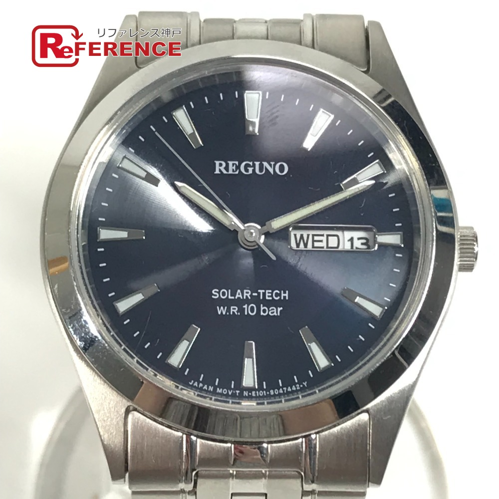 CITIZEN シチズン RS25-0052B ロゴ REGUNO レグノ メンズウォッチ 時計 腕時計 SS メンズ シルバー 【中古】