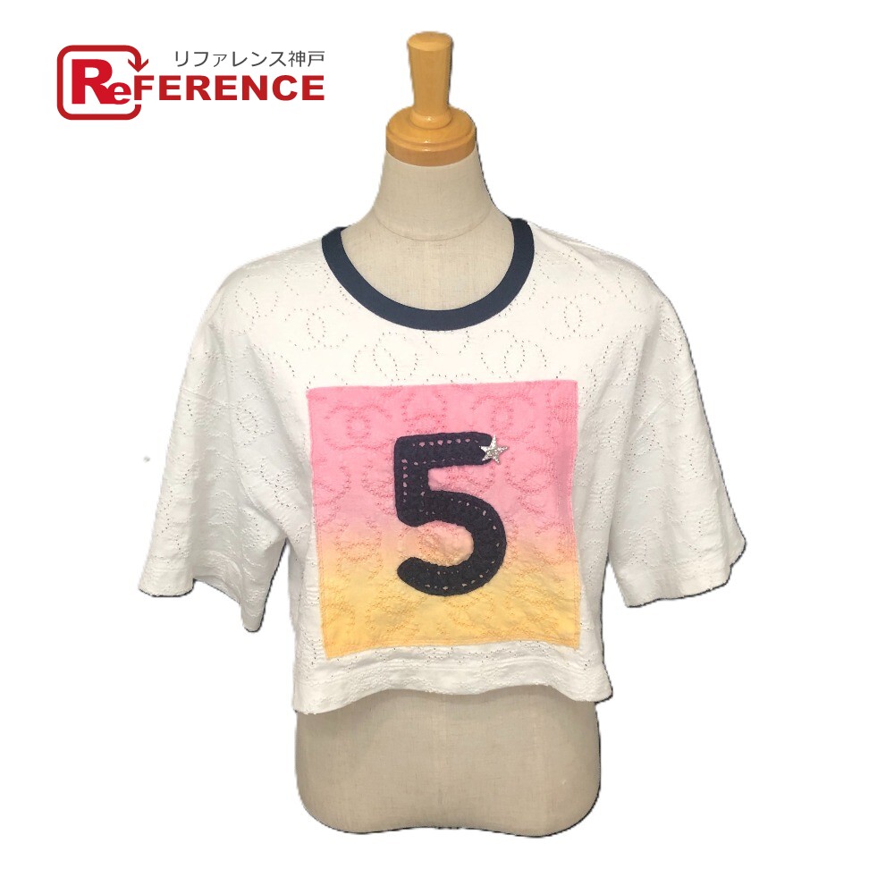 CHANEL ゴールドロゴ　ヴィンテージTシャツ　カメリア付き　80年代後半 CHANEL ゴールドロゴ ヴィンテージTシャツ カメリア付き 80年代