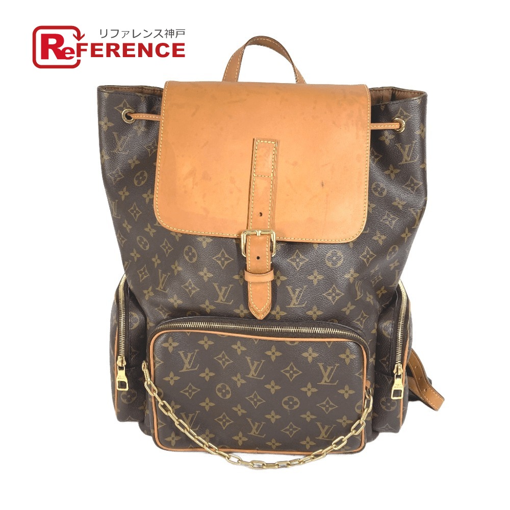 LOUIS VUITTON ルイヴィトン M44658 モノグラム トリオバックパック カバン ヴァージルアブロー チェーン リュックサック モノグラムキャンバス /ヌメ革 メンズ ブラウン 【中古】