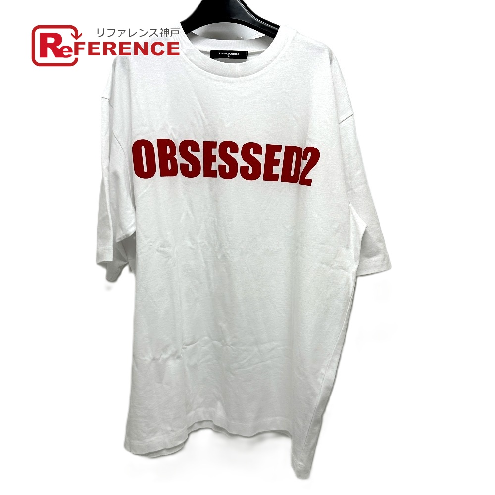 DSQUARED2 ディースクエアード  S74GD1478 2025AW OBSESSED2 ロゴタイプ 御召しもの トップス 半袖Ｔシャツ 綿織物  メンズ 白いこと 未当て嵌める 【中古】