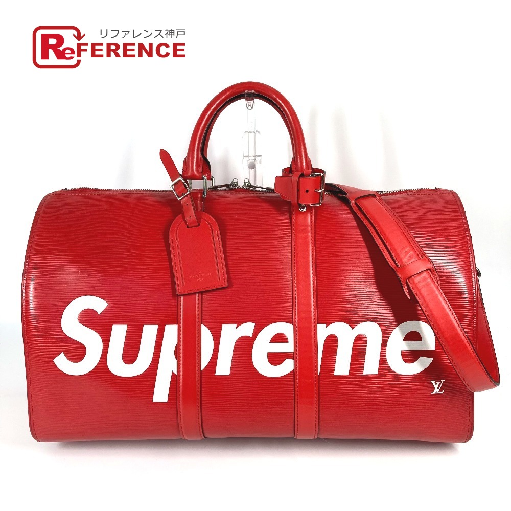 LOUIS VUITTON ルイヴィトン  M53419 エピ supreme シュプリーム 共同研究 キーポルバンドリエール45 旅する御徒面子 周遊御徒面子 袋 ボストンバッグ エピレザー  メンズ 赤いこと 【中古】