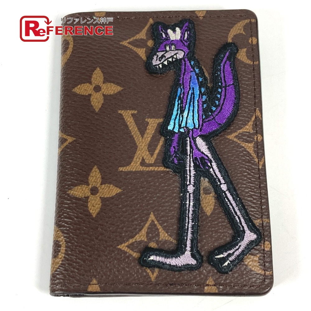 LOUIS VUITTON ルイヴィトン  M80154 LVフレンズ モノグラムパッチ オーガナイザードゥポッシュ 名刺入れ パスケース 2つ折り カードケース モノグラムキャンバス  ユニセックス ブラウン 【中古】