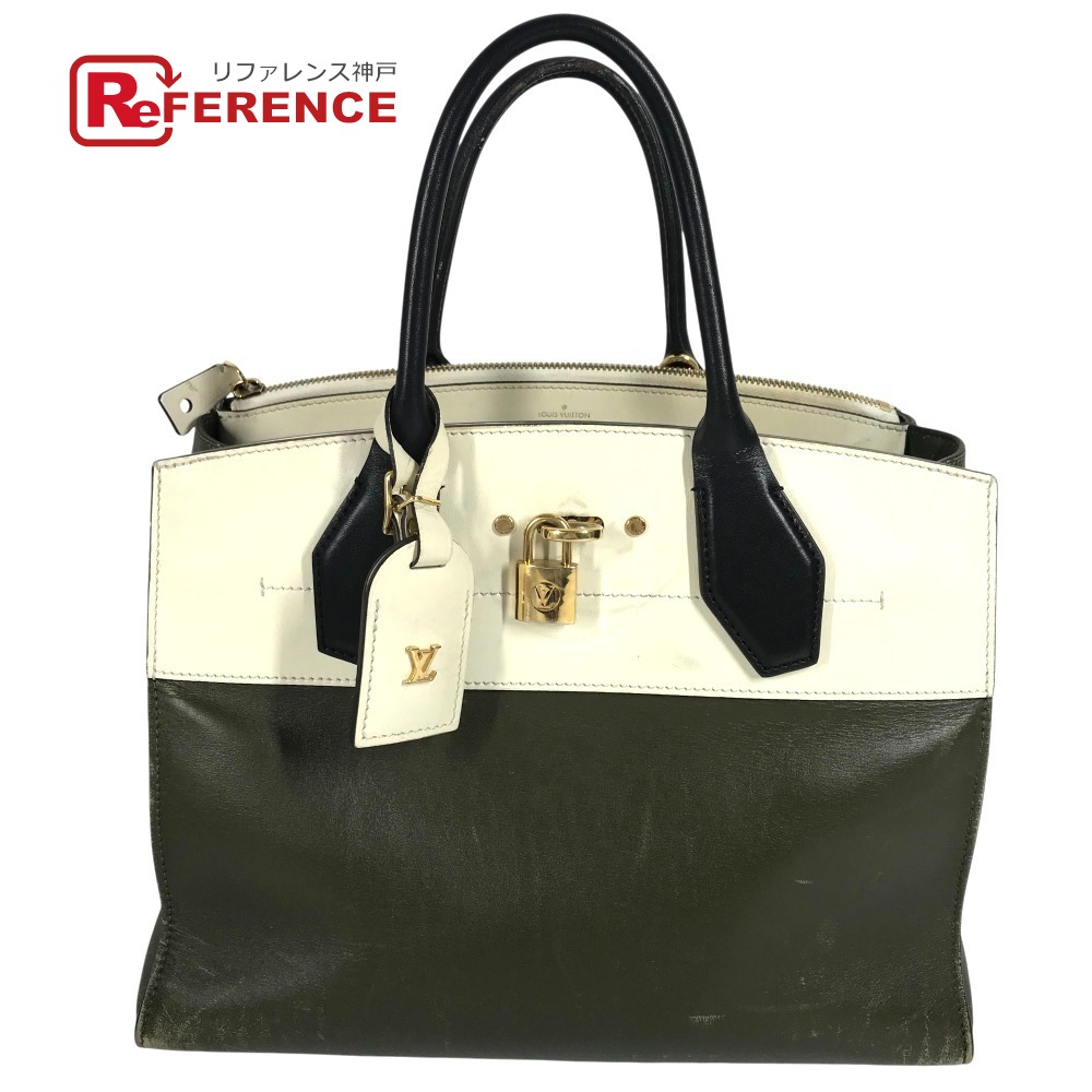 LOUIS VUITTON ルイヴィトン M55342 シティスティーマーMM シティスティーマー MM カバン トートバッグ ハンドバッグ レザー ユニセックス カーキ 【中古】