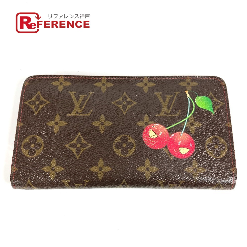 LOUIS VUITTON ルイヴィトン  M95006 モノグラム桜んぼう 村上隆 オポルト モネ ジップ ロングウォレット ラウンドジッパー 長紙入れ モノグラムチェリーキャンバス  レディース 赤銅色 【中古】