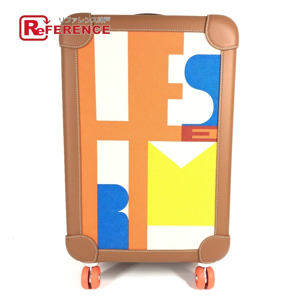 HERMES エルメス  H087170CMAA R.M.S RMS 廻旋 モビリティ 旅行バッグ 船室 鞄 旅行御徒面子 4輪 市街電車容れもの 旅する御徒面子 旅行御徒面子 キャリーバッグ なめし革/帆布  ユニ一発やる オレンジ色 未当てはめる 【中古】