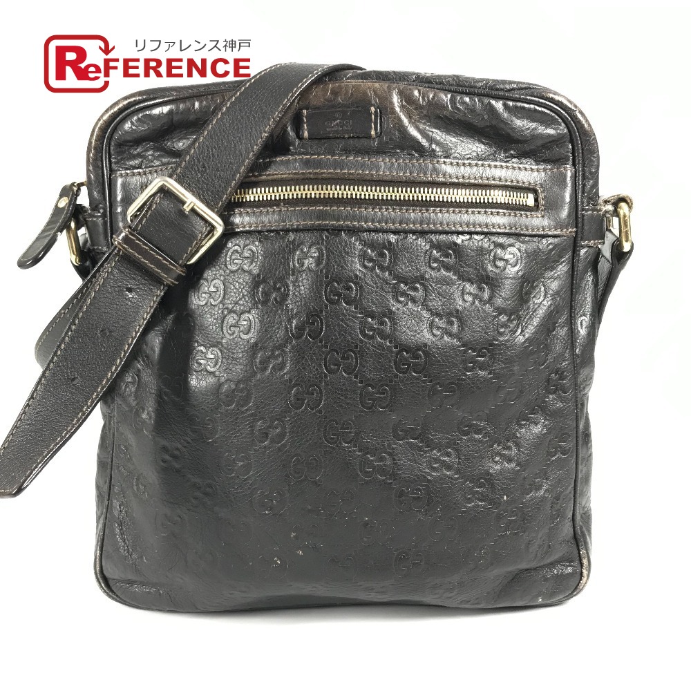GUCCI グッチ 201448 グッチシマ GG カバン 斜め掛け ポシェット ショルダーバッグ シマレザー ユニセックス ブラウン 【中古】|ブランドショップ リファレンス