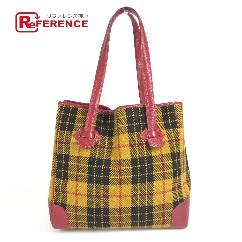 HERMES エルメス  ギャロップ 照合のしるし トートバッグ 肩かけ 袋 ショルダーバッグ 羊毛 /なめし革 ユニ一発やる 赤いこと 【中古】