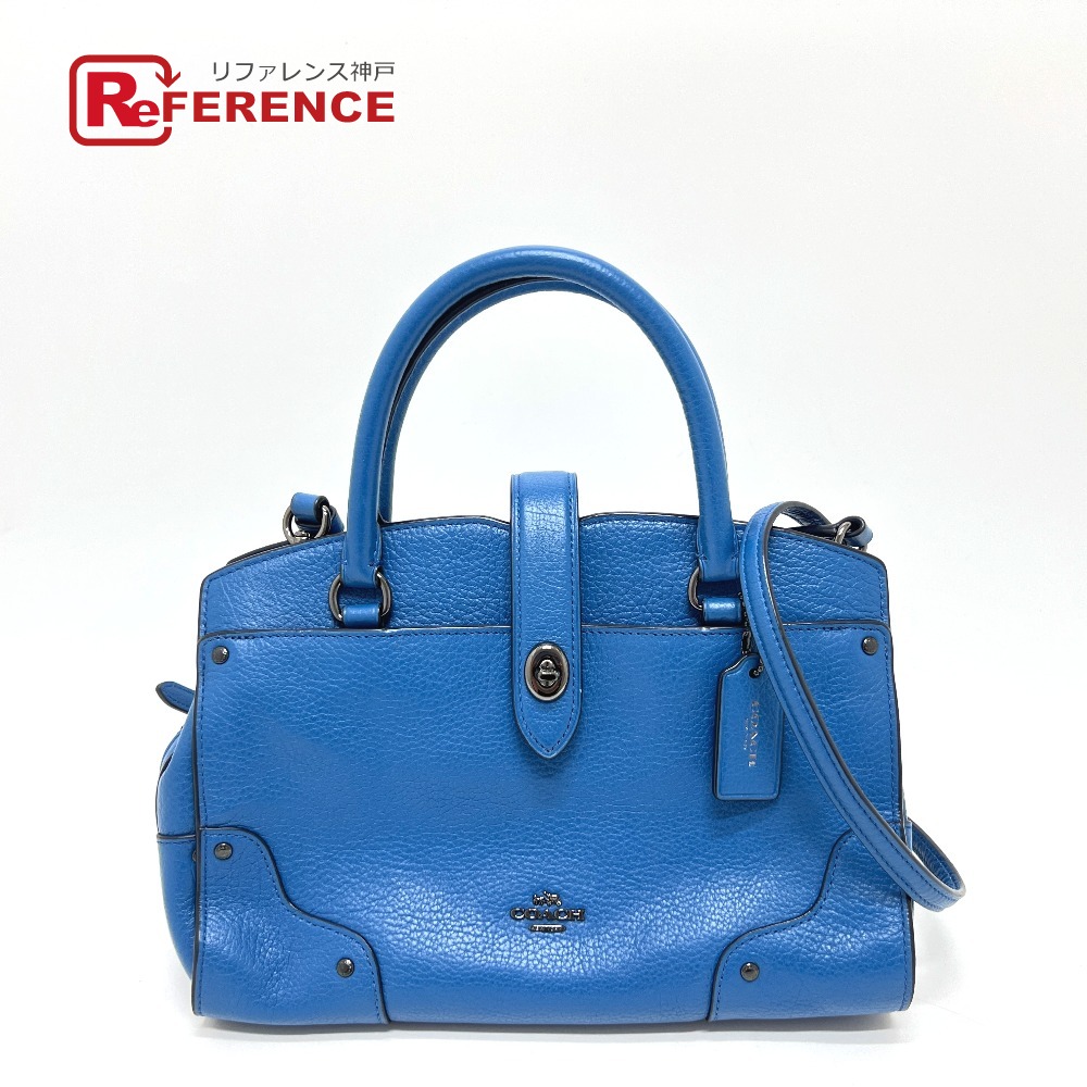 COACH コーチ 37779 マーサーサッチェル24 2WAY カバン バッグ 斜め掛け ショルダーバッグ ハンドバッグ レザー レディース ブルー 【中古】