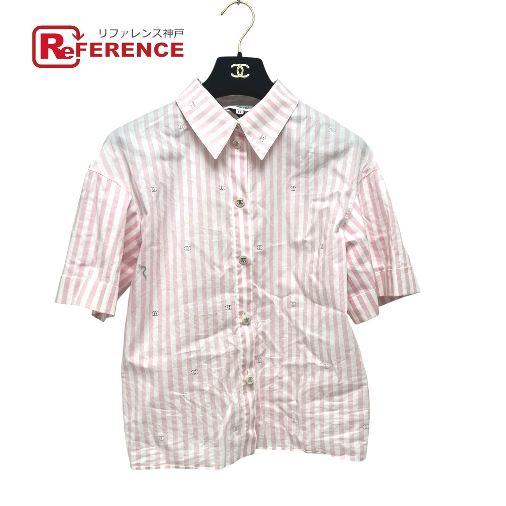 楽天市場】シャネル CHANEL ロゴボタン ボウタイ 長袖シャツ フリル袖