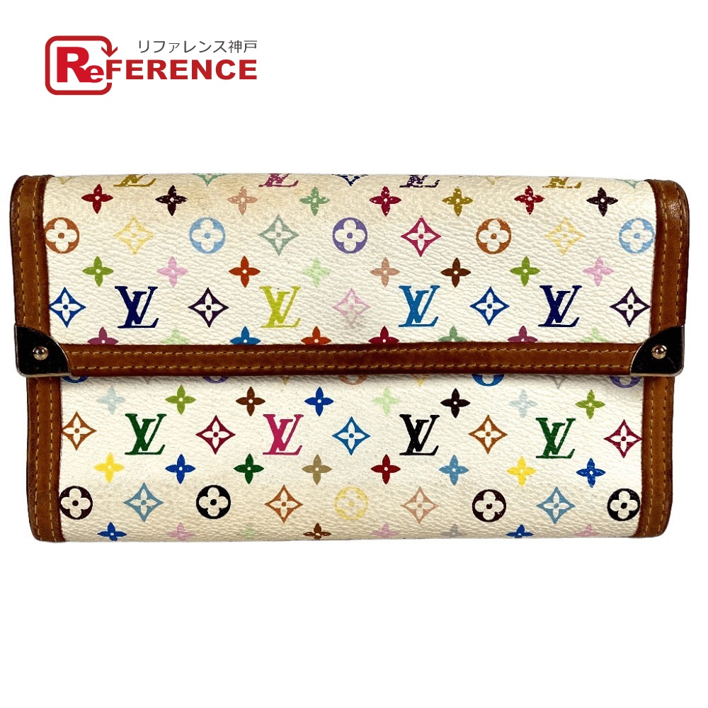 LOUIS VUITTON ルイヴィトン M92659 モノグラムマルチカラー ポルトトレゾールインターナショナル ロングウォレット 3つ折り 長財布 モノグラムマルチカラーキャンバス ユニセックス ホワイト 【中古】