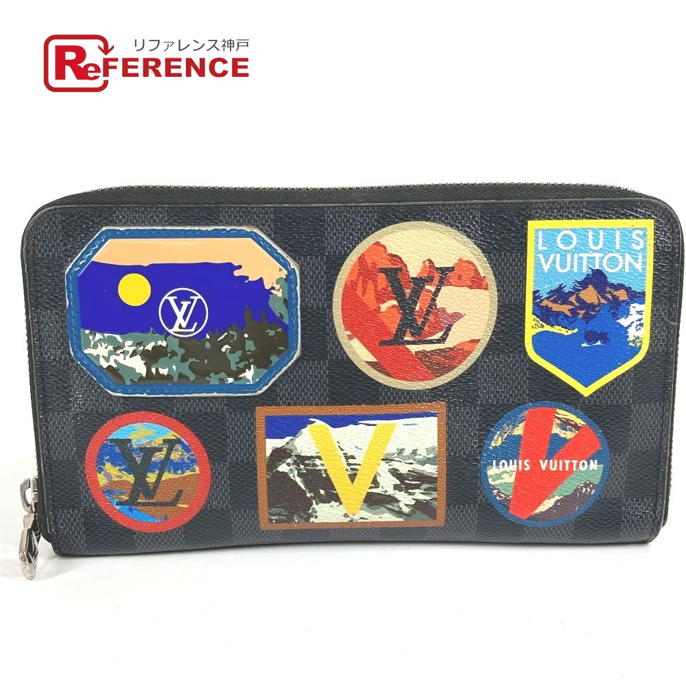 LOUIS VUITTON ルイヴィトン  N60153 ダミエグラフィット LVアルプス 紋章 ジッピーオーガナイザーNM ロングウォレット ラウンドチャック 長札入れ ダミエグラフィットキャンバス  ユニ一発やる 黒いこと 【中古】