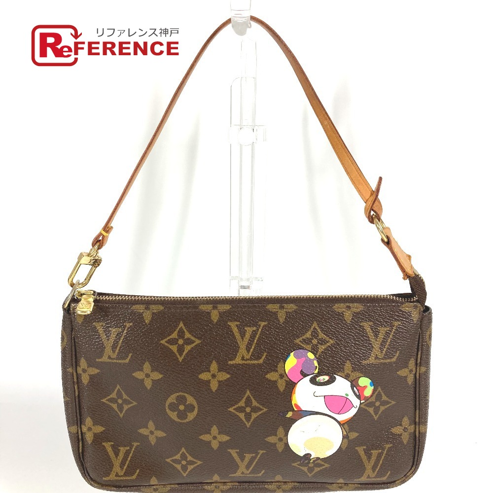 LOUIS VUITTON ルイヴィトン  M51981 モノグラム ジャイアントパンダ 村上隆  ポシェットアクセソワール 鞄 佩び物車寄せ ハンドバック ショルダーバッグ モノグラム帆布 /モノグラム帆布 レディース 赤銅色 【中古】