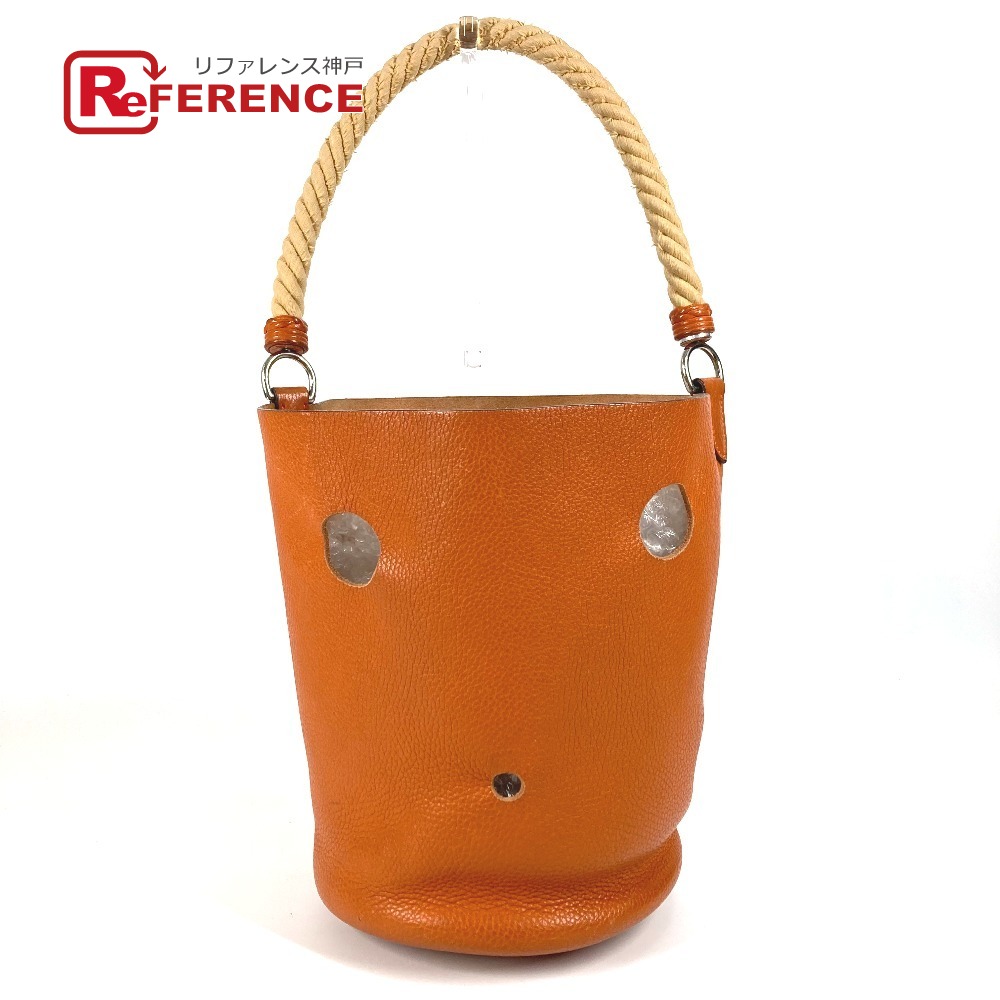 HERMES エルメス 肩掛け ハンドバッグ マンジョワールMM マンジョワール MM バケツ型 ロープハンドル カバン ショルダーバッグ トリヨンクレマンス レディース オレンジ 【中古】|ブランドショップ リファレンス