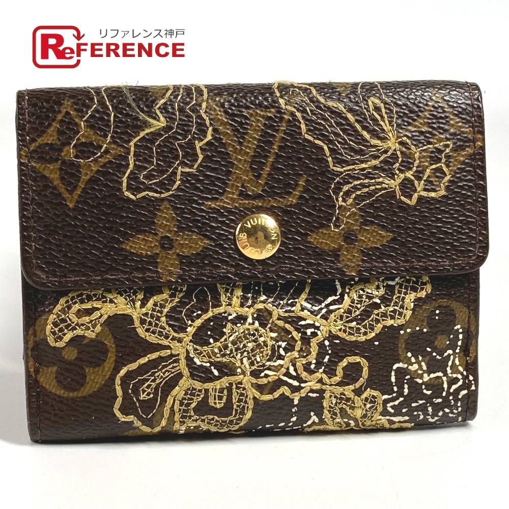 LOUIS VUITTON ルイヴィトン M95391 モノグラムダンテェル 刺繍 ラドロー コンパクトウォレット 2つ折り財布 モノグラムキャンバス ユニセックス ブラウン 【中古】