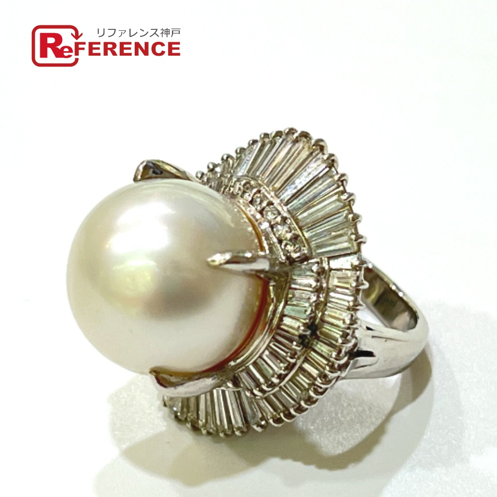 jewelry ジュエリー Pt900 D3.30ct ダイヤ パール16.5mm リング 指輪 リング・指輪 Pt900 レディース シルバー 【中古】|ブランドショップ リファレンス