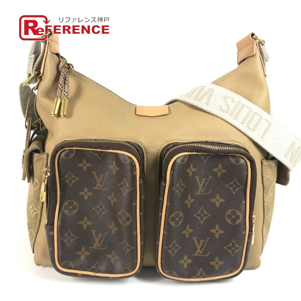LOUIS VUITTON ルイヴィトン  M12697 モノグラム ファレル･ウィリアムス ホーボーカーゴ 袋 曲がったかけ ショルダーバッグ モノグラム帆布 /なめし革 ユニ一発やる ベージュ 【中古】