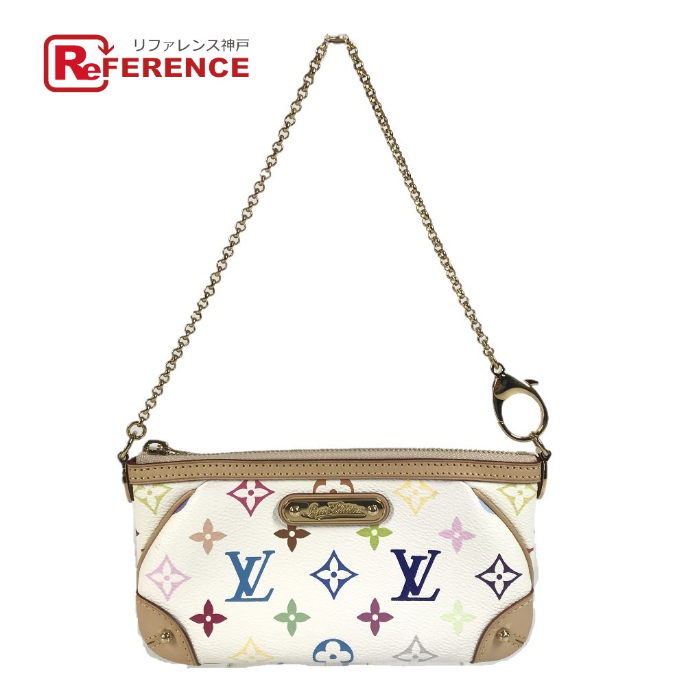 LOUIS VUITTON ルイヴィトン  M60096 モノグラムマルチ色合い ポシェット ミラ MM ポシェットミラMM 鞄 チェーン店 添え物合財袋 ハンドバック ショルダーバッグ モノグラムマルチカラーキャンバス  ユニ一発やる ブロン 白いこと 未当てはめる 【中古】