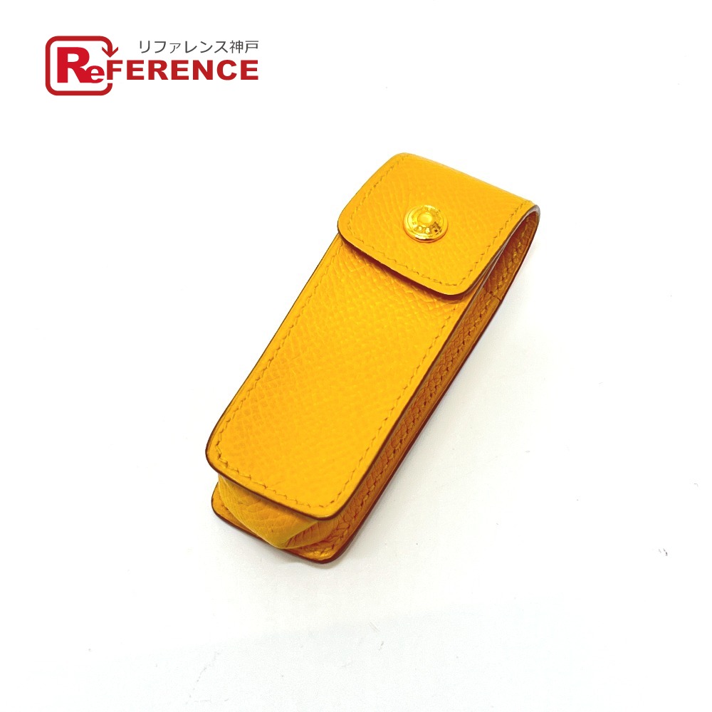 HERMES エルメス セリエ ガムケース 印鑑ケース リップケース 小物入れ ヴォーエプソン レディース イエロー 【中古】｜ブランドショップ　リファレンス