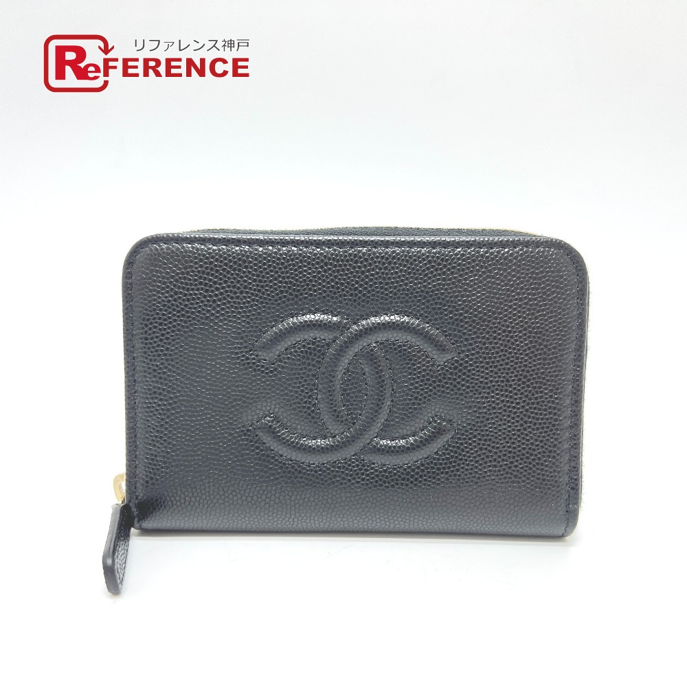 CHANEL シャネル AP4658 ココマーク ジップ コインパース 長財布 キャビアスキン レディース ブラック 未使用 【中古】｜ブランドショップ　リファレンス