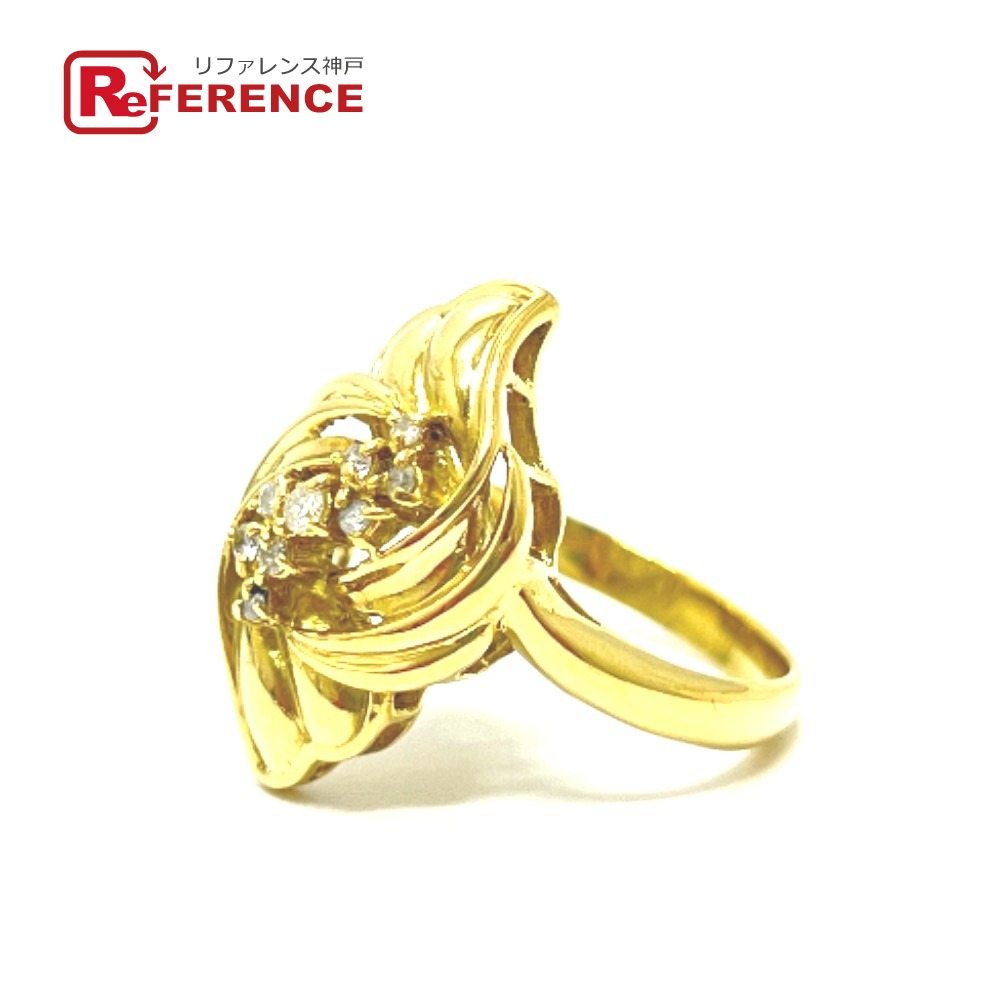 jewelry ジュエリー K18 D0.16ct フラワーモチーフ リング・指輪 K18YG レディース ゴールド 23号 新品同様 【中古】|ブランドショップ リファレンス