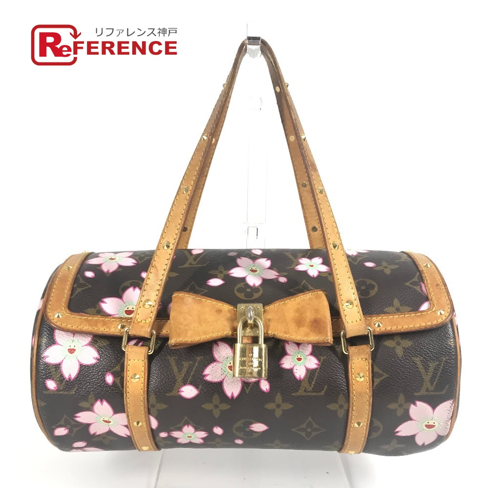 LOUIS VUITTON ルイヴィトン M92009 モノグラムチェリーブロッサム 村上隆 パピヨン トートバッグ カバン ショルダーバッグ ハンドバッグ モノグラムキャンバス レディース ブラウン 【中古】
