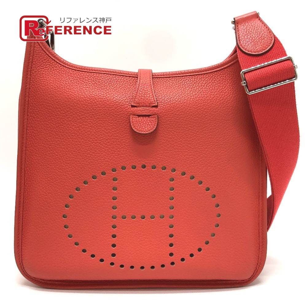 HERMES エルメス エブリンPM 3 カバン 斜め掛けバッグ ショルダーバッグ トリヨンクレマンス レディース ルージュピヴォワンヌ(推定）　 レッド 【中古】