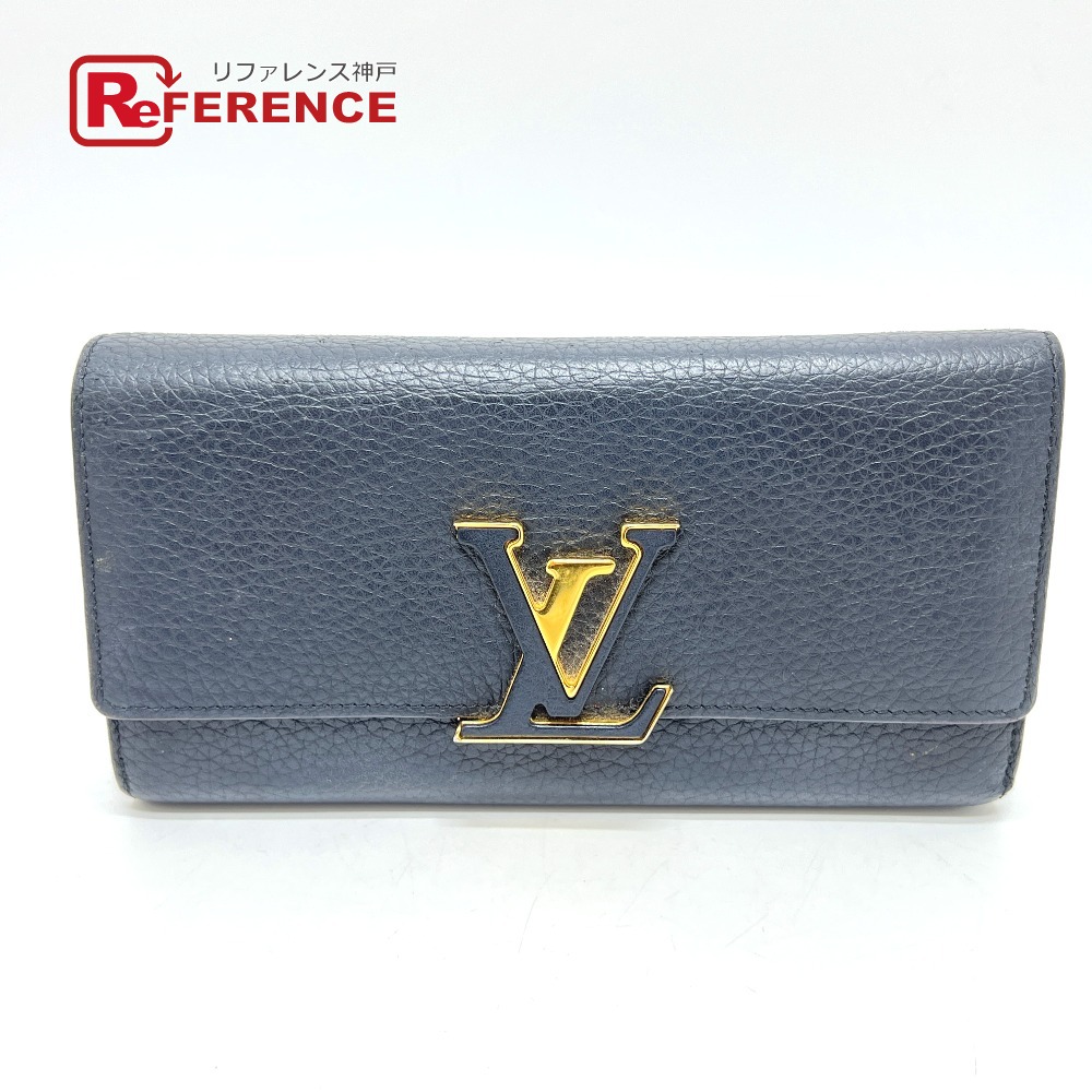LOUIS VUITTON ルイヴィトン  M61248 ポルトフォイユ・カプシーヌ 紙入れ ウォレット  長紙入れ トリヨンクレマンス  レディース ノワール 黒いこと 【中古】