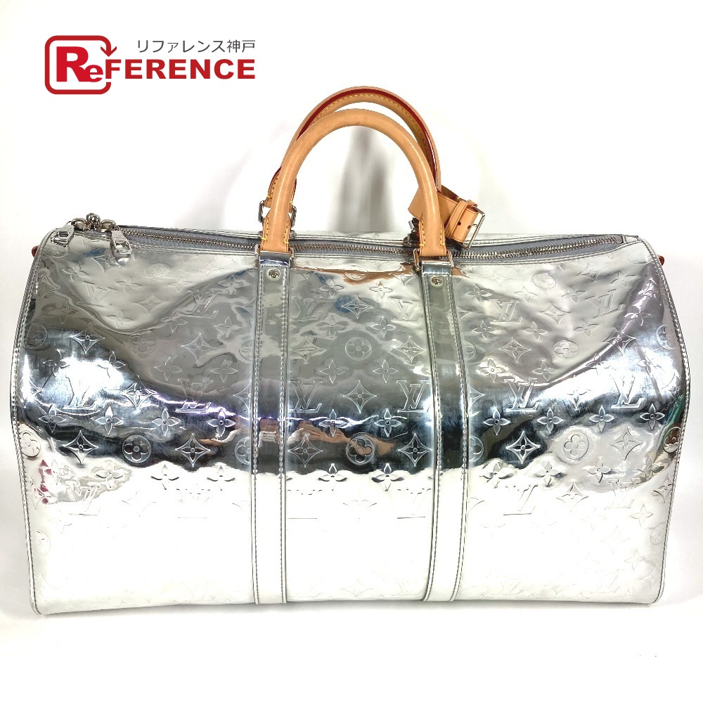 LOUIS VUITTON ルイヴィトン  M45886 モノ瓦銀鏡 キーポルバンドリエール50 旅する御徒面子 ハンドバック 旅行御徒面子 ボストンバッグ なめし革  ユニ一発やる しろがね色 【中古】