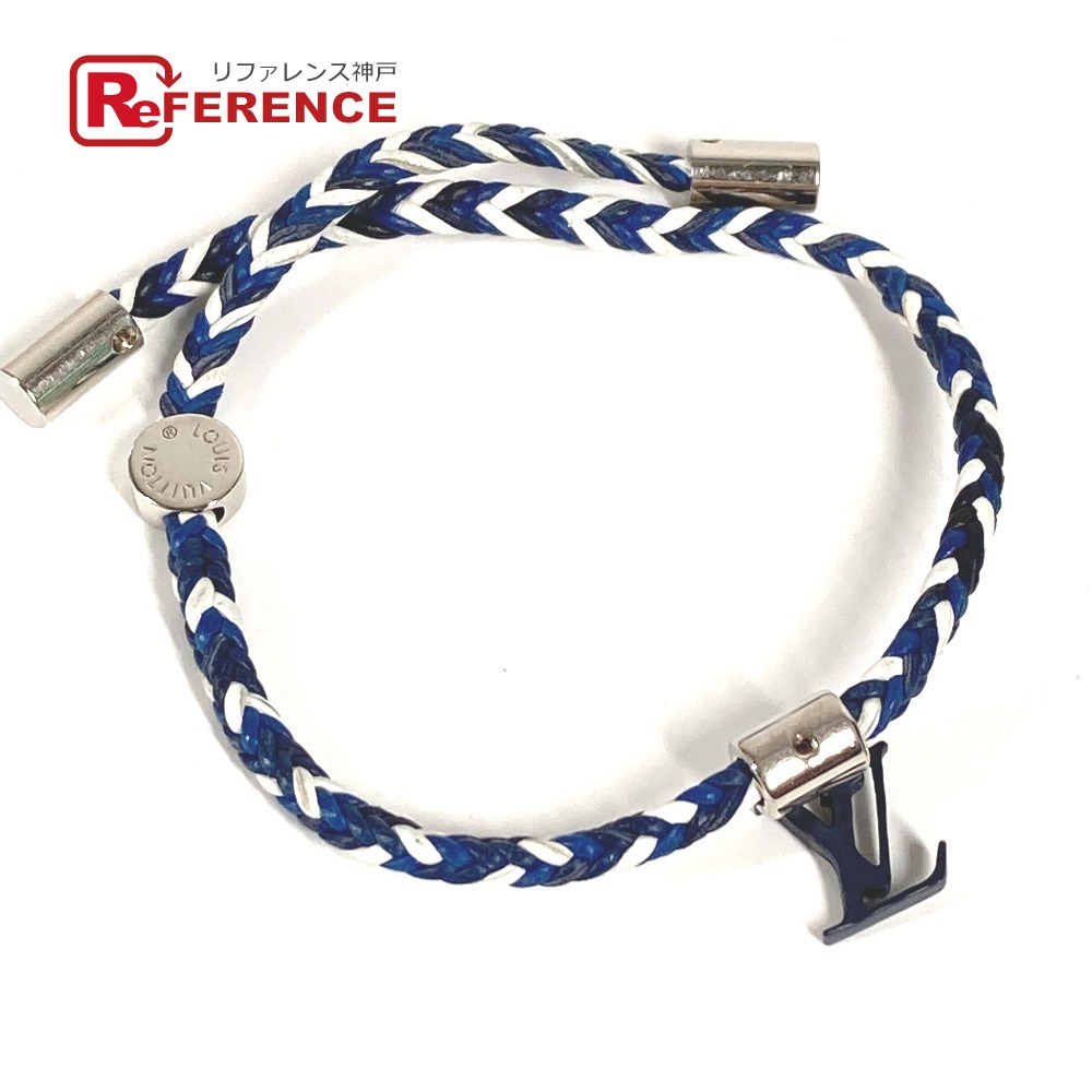 LOUIS VUITTON ルイヴィトン M6792 ブラスレ フレンドシップチャーム アクセサリー バングル ブレスレット メタル /レザー ユニセックス ネイビー 【中古】