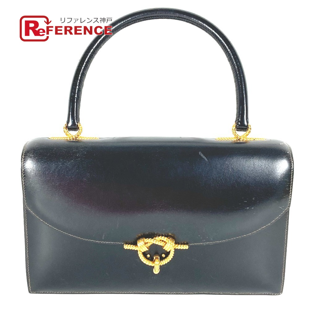 HERMES エルメス  ヴィンテージ コルドリエール 嚢 下げ翼 ハンドバック なめし革  ユニ一発やる 黒いこと 【中古】